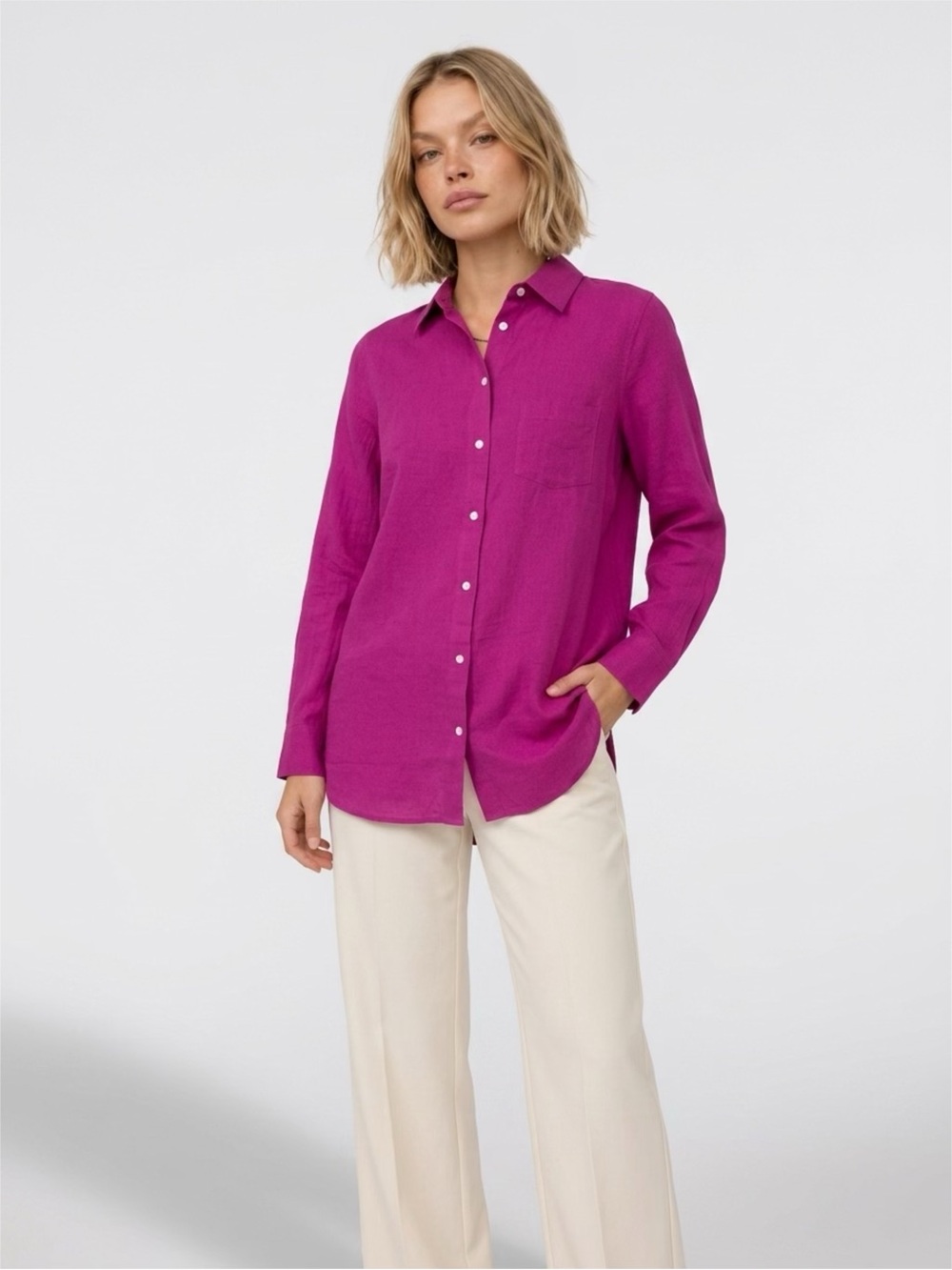 TOMMY BAHAMA  Magenta BOYFRIEND Shirt - Long Sleeve LIGHTWEIGHT Cotton NWT